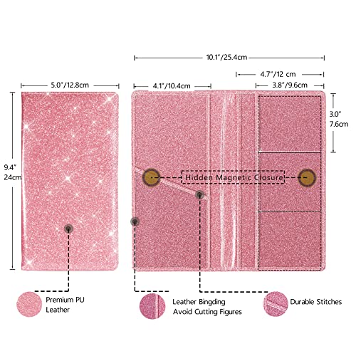 TOURSUIT Car Registration & Insurance Card Holder, Glitter Pink - Product Imagery