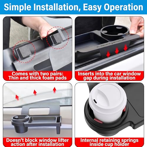 Car Window Storage Organizer, Multifunctional Cup Holder & Phone - Product Imagery
