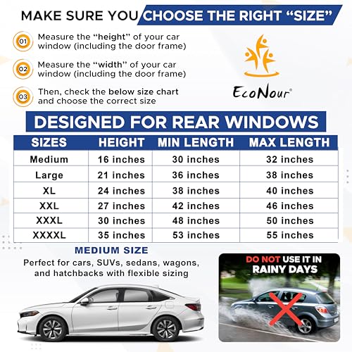 EcoNour Car Window Screens for Camping (Pack of 2) Car Window - Product Imagery