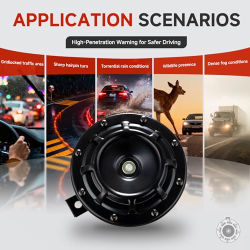 Loud Train Horn for Car Motorcycle Electric Horns with Button - Product Imagery