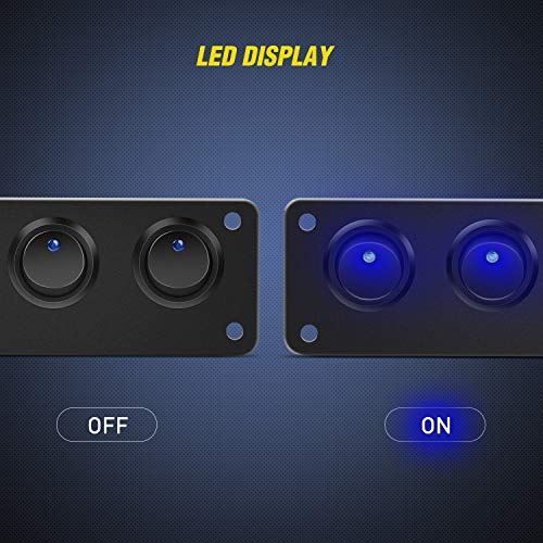 Nilight 5 Gang 3 Pin Rocker Switch Panel On Off SPST Toggle - Product Imagery