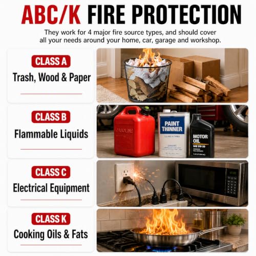 Small Fire Extinguisher for Home & Car – (2-Pack, 1.32lb Each) - Product Imagery