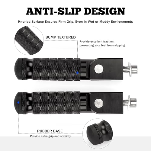 XINGWU M8 Motorcycle Foot Pegs 90 Degree Foldable Bike Pegs CNC - Product Imagery