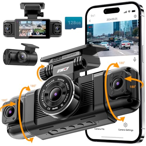 IIWEY N5 4 Channel Dash Cam for Cars, 360° View 2K Front 1080P - Product Imagery