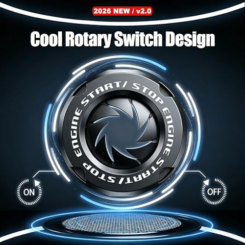 Rotary Push Start Button Cover, Car Engine Push to Start Stop - Product Imagery