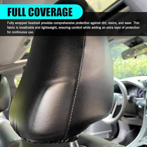 Shakas 2 PCS Cars Headrest Covers, Full Wrap-around Non-marking - Product Imagery
