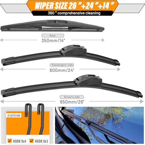 AUTOBOO Windshield Wiper Blade Replacement for Honda Pilot - Product Imagery