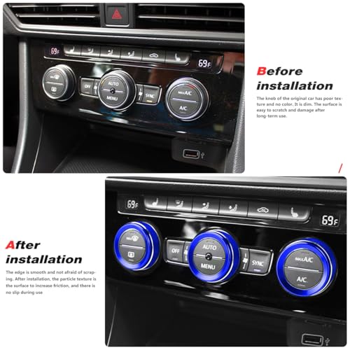 Auovo AC Knob Covers Compatible with Volkswagen VW Accessories - Product Imagery