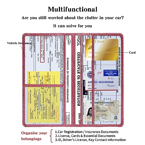 TILDOSAC 2Pack Leather Car Registration and Insurance Card - Product Imagery