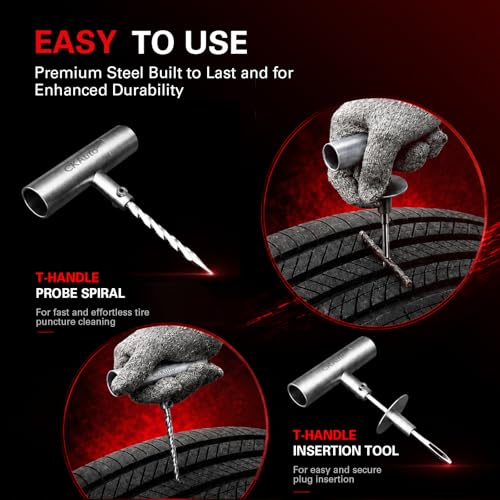 CKAuto 36 pcs Universal Tire Repair Kit with Plugs Heavy Duty - Product Imagery