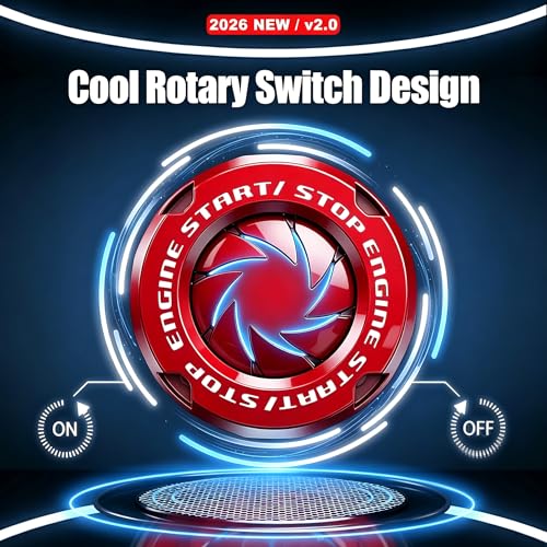 Rotary Push Start Button Cover, Car Engine Push to Start Stop - Product Imagery