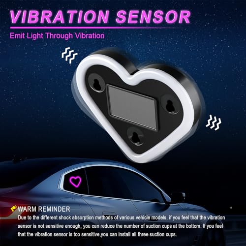 iFunyLED Heart-Shaped Solar Powered Car LED Interior Ambient - Product Imagery