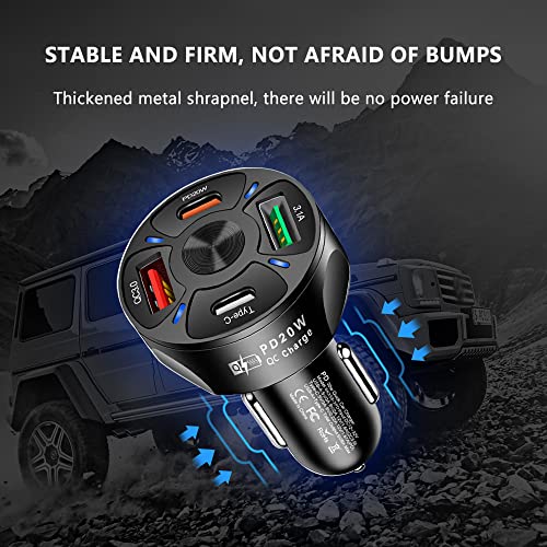 Car Charger Adapter,4 Ports USB Fast Car Charger - Product Imagery