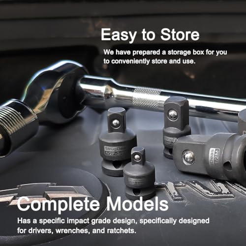 StrugDeas 6 Piece Impact Socket Adapter and Reducer Set - Product Imagery