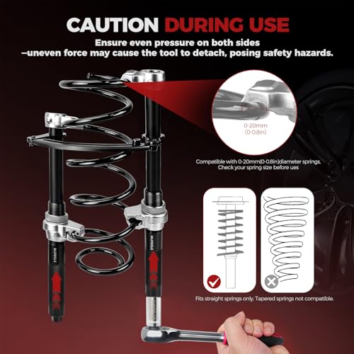 BILITOOLS 2-Piece Coil Spring Compressor Tool, Max Load.2645LB - Product Imagery