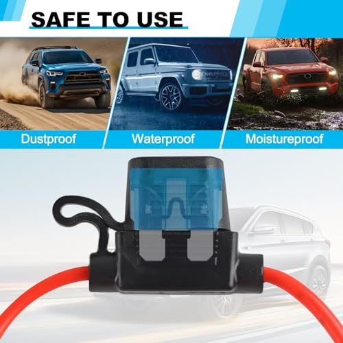 Cooclensportey 4 Pack 12AWG Waterproof Inline Fuse Holder - Product Imagery