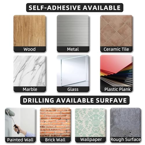 Paper Towel Holder Under Cabinet, Self-Adhesive or Drilling, - Product Imagery