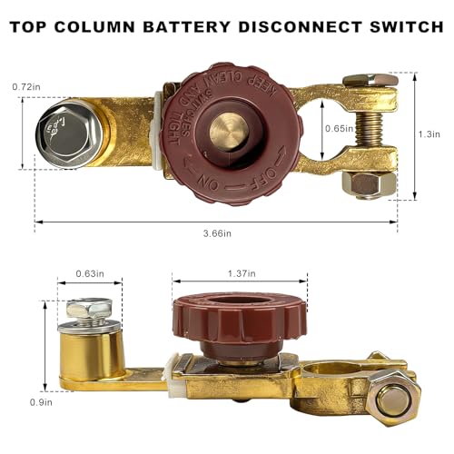 Sun Walker Top Post Battery Disconnect Switch, 12V/125A - Product Imagery