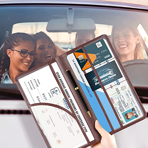 CoBak Premium Faux Leather Car Document Holder with Magnetic - Product Imagery