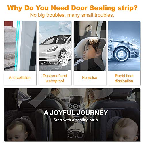 Eytool 5M Clear Door Edge Protectors, Rubber Edge Trim Seal - Product Imagery
