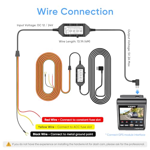 VIOFO HK4 Hardwire Kit with 8pcs Full Set Circuit Fuse Tap, - Product Imagery