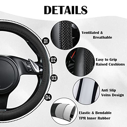 CAR PASS 3D Air Mesh Car Seat Covers Full Sets w/5mm Sponge, - Product Imagery