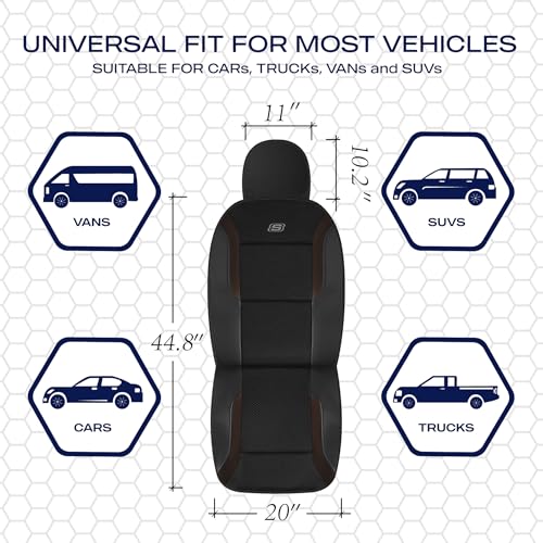 Skechers Memory Foam Car Seat Covers, Air Cool Mesh Thick Seat - Product Imagery