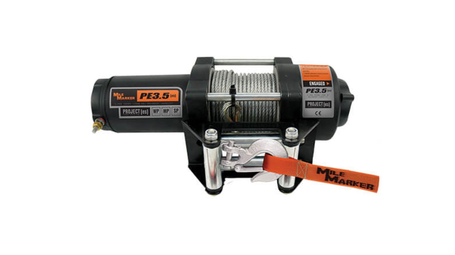 Mile Marker 77-50112BW Winch PE3500 3500 lb Pulling Capacity - Product Imagery