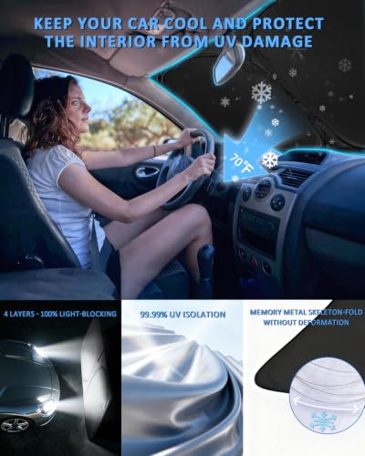 Windshield Sun Shade for Honda Pilot 2016-2025 2026 Sunshade - Product Imagery