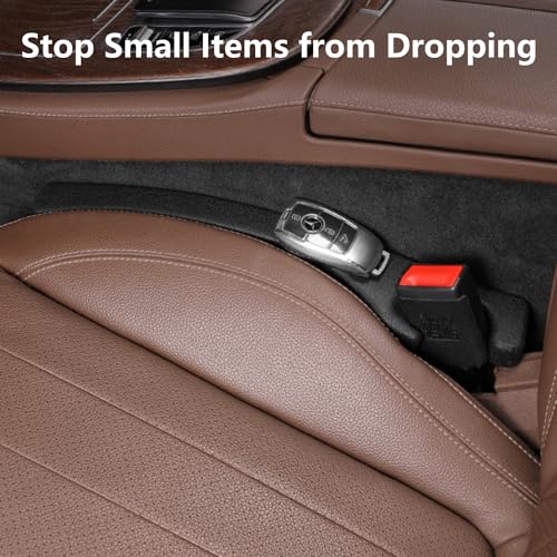 Hiseanllo Car Seat Gap Filler 2 Pack, Universal Fit PU Leather - Product Imagery