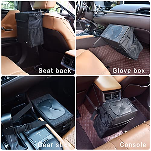 SIBOFUEGO Cute Car Trash Can with Lid, Collapsible, Leak-Proof, - Product Imagery