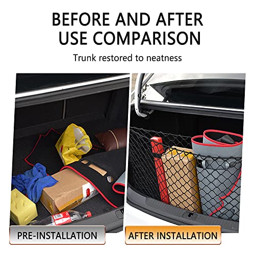 49''X16'' Truck Bed Organizer,Elastic Shrink Cargo Net Hold Many - Product Imagery