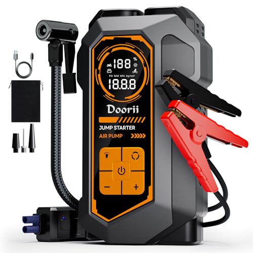 6000A Jump Starter with Air Compressor, 10-in-1 Car Jumper - Product Imagery