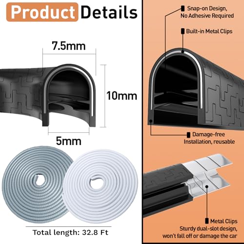 ecocstm Car Door Edge Guards, 32.8Ft(10m) Car Door Protector - Product Imagery
