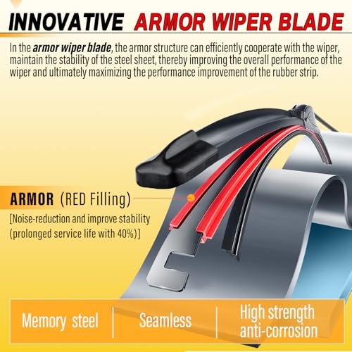 AUTOBOO 26" and 16" Windshield Wipers Blades (Pack Of 2) - Product Imagery