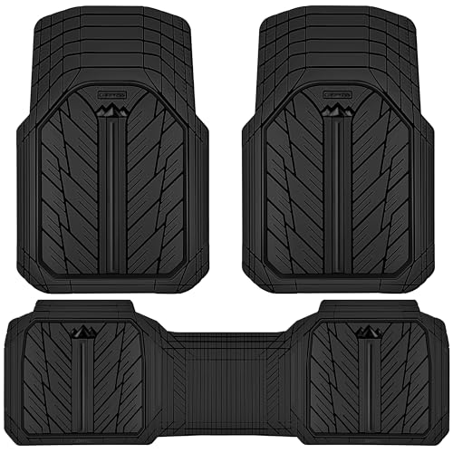 CAR PASS Heavy Rubber Car Floor Mats, Deep Waterproof Car Mats - Product Imagery