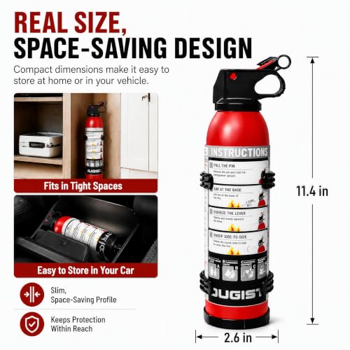 Small Fire Extinguisher for Home & Car – (2-Pack, 1.32lb Each) - Product Imagery