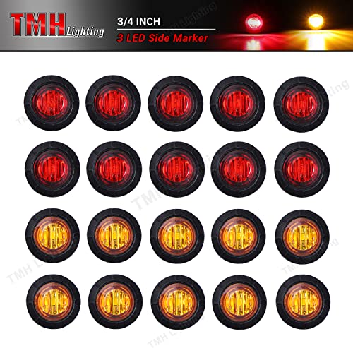 TMH 3/4 Inch Mount 10 pcs Amber + 10 pcs Red LED Clearance - Product Imagery