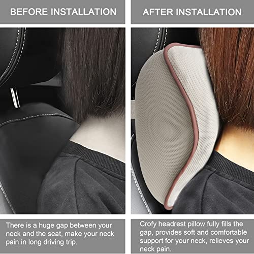 Crofy 2-Pack Car Neck Pillow, Headrest Pillow with Adjustable - Product Imagery