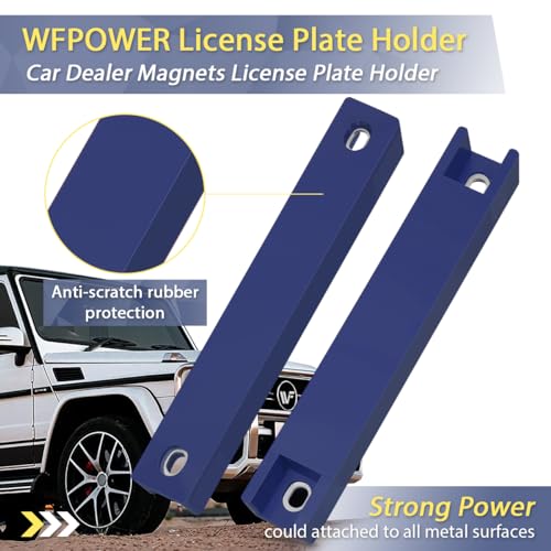 WFPOWER Magnetic License Plate Holder, 2 Pack Rubber Coated - Product Imagery