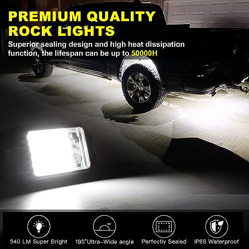 Nicoko 4Pods Pure White 72 LEDs SMD Chips 72w High Power Rock - Product Imagery