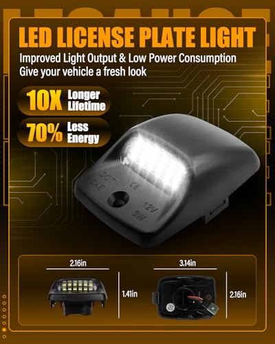 LESAUCE 2025 Upgraded LED License Plate Lights Compatible with - Product Imagery