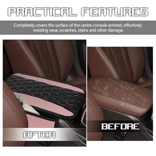 wuyaoyao Car Center Console Cover, 12.2"×7.5" Waterproof Leather - Product Imagery
