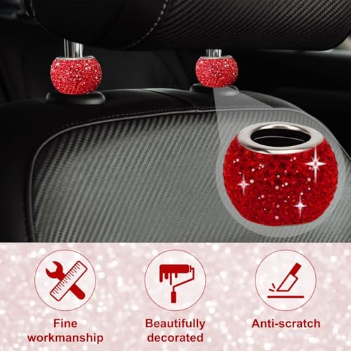 BFXM 4 Pcs Car Headrest Collars, Bling Head Rest Collars Rings - Product Imagery