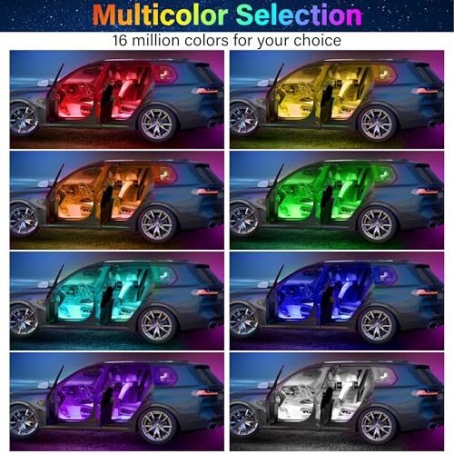 BFXM Car Interior Lights 72 LED Lights Strip with USB Adapter - Product Imagery