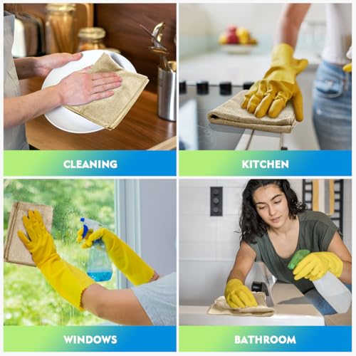 HOMEXCEL Brown Microfiber Cleaning Cloth 6 Pack 12.5 x 12.5 inch - Product Imagery