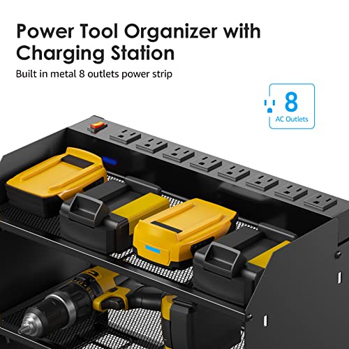 CCCEI Wall Mount Modular Tool Charging Organizer, Black, 1 Pack, - Product Imagery