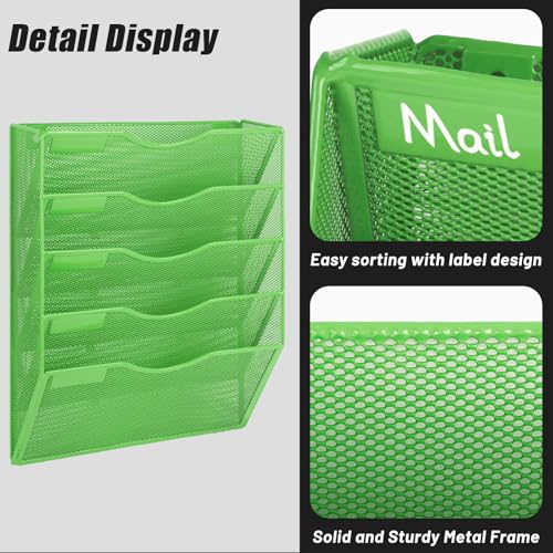 EASEPRES 5 Pocket Mesh Hanging Wall File Organizer, Wall Mounted - Product Imagery