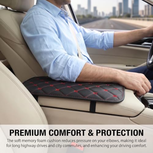 Car Center Console Cover, PU Leather Vehicle Center Armrest - Product Imagery