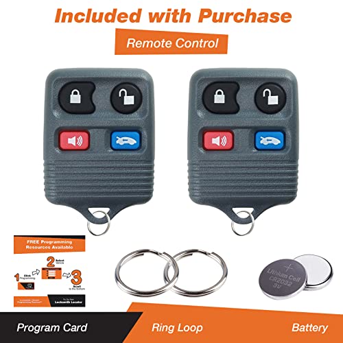 2X Key Fob Keyless Entry Remote Replacement for Ford Lincoln - Product Imagery